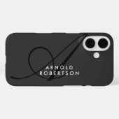 Modern Monogram Plain Grey Trendy Case-Mate iPhone Case (Achterkant (horizontaal))