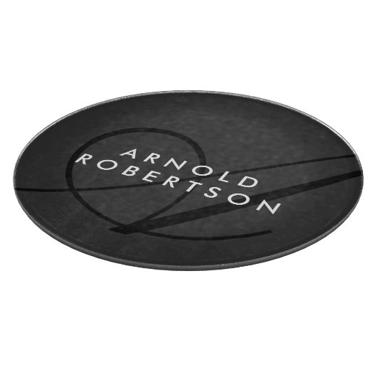 Modern Monogram Plain Grey Trendy Snijplank (Hoek)