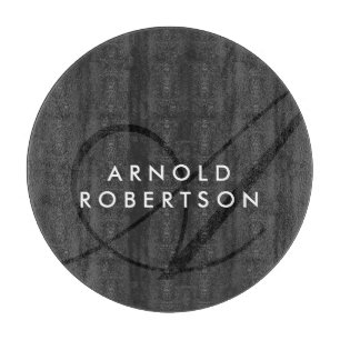 Modern Monogram Plain Grey Trendy Snijplank