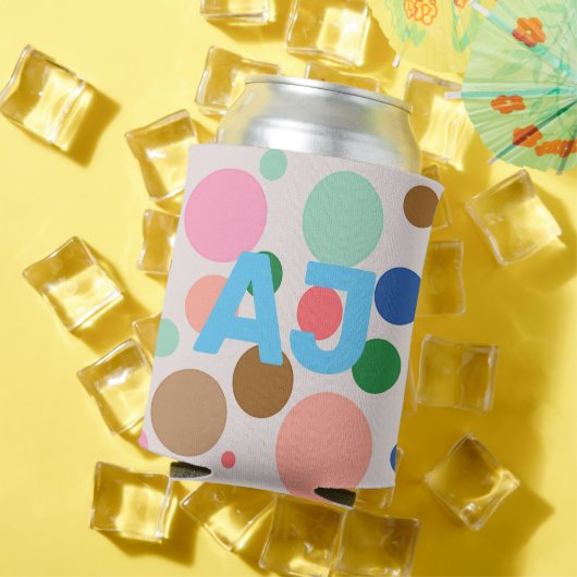 Modern Monogram Polka Dot Blikjeskoeler (Insitu Zomer)