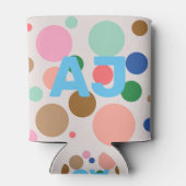 Modern Monogram Polka Dot Blikjeskoeler (Achterkant)