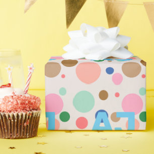 Modern Monogram Polka Dot Pattern Cadeaupapier