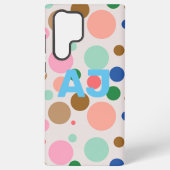 Modern Monogram Polka Dot Pattern Samsung Galaxy Hoesje (Achterkant)
