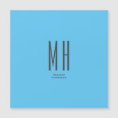 Modern Monogram Professional Plain Simple Sky Blue (Voorkant)