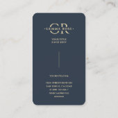 Modern Monogram Professioneel Donkerblauw Bloemen  Visitekaartje (Achterkant)