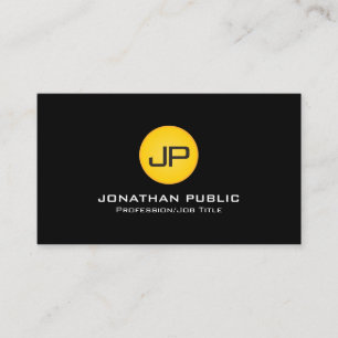 Modern Monogram Professioneel Elegant Design Zwart Visitekaartje