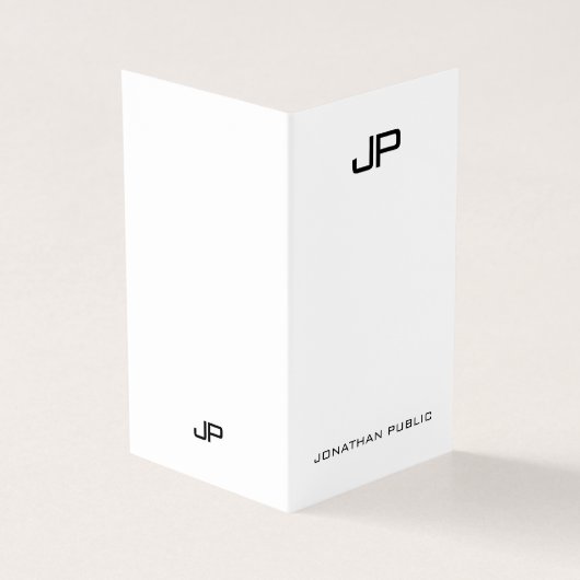 Modern Monogram Professioneel Elegant Minimalist Visitekaartjes (Buitenkant)