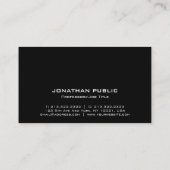 Modern Monogram Professioneel Elegant Ontwerp Zwar Visitekaartje (Achterkant)