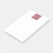 Modern Monogram Professioneel Gewoon Roos Goud Wit Post-it® Notes (Schuin)
