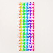 Modern Monogram Rainbow Ombre Houndstooth Pattern Yogamat (Voorkant)