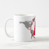 Modern Monogram Red Initial Letter World Map Koffiemok (Links)