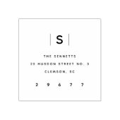 Modern monogram retouradres rubberstempel (Afrduk)