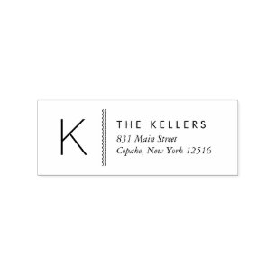 Modern Monogram retouradres Rubberstempel Rubberstempel