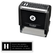 Modern Monogram & Retouradres Zelfinktende Stempel (In situ)