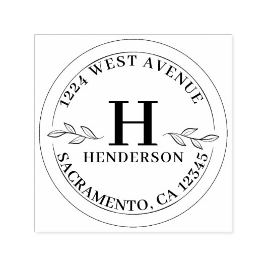 Modern Monogram Return-adres Zelfinktende Stempel (Design)