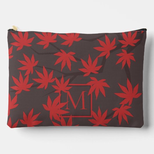 Modern Monogram Rode Esblad Grijs Etui (Voorkant)