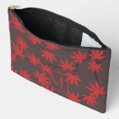 Modern Monogram Rode Esblad Grijs Etui (Open)