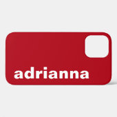 Modern Monogram Rood Case-Mate iPhone Case (Achterkant (horizontaal))
