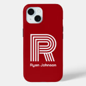 Modern Monogram Rood Case-Mate iPhone Case (Achterkant)