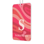 Modern monogram rood roze patroon luchtverfrisser (Links)