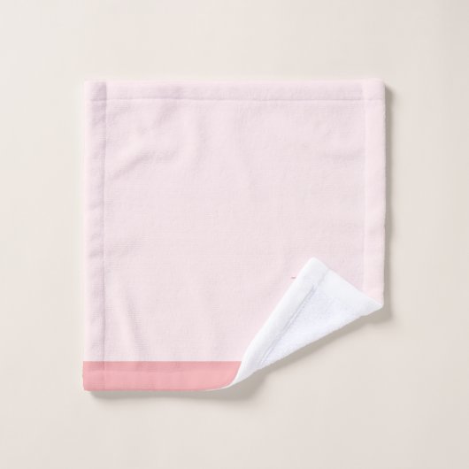 Modern monogram Roos roze op blush roze Bad Handdoek (Wasdoekje)