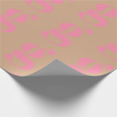 Modern monogram roze beige custom initiaal letter cadeaupapier (Hoek)