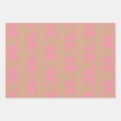 Modern monogram roze beige custom initiaal letter inpakpapier vel (Voorkant)