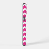 Modern Monogram Roze Chevron Strepen iPhone 15 Hoesje (Rechterkant)