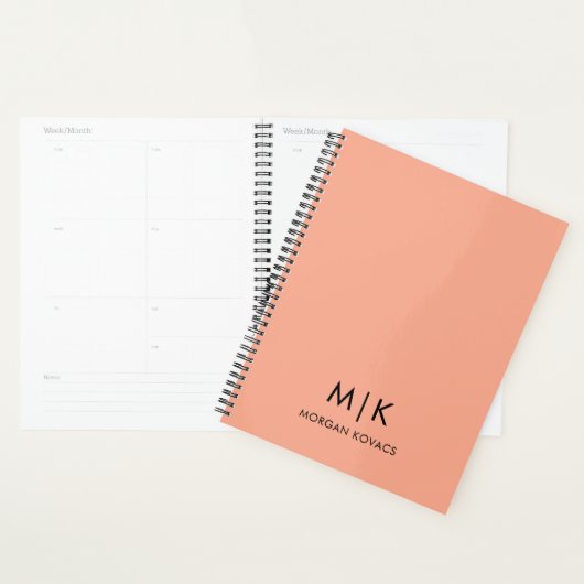 Modern Monogram Roze en Zwart Planner (Display)