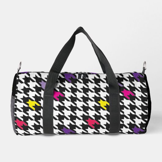 Modern Monogram Roze Paarse Houndstooth Plunjezak (Achterkant)