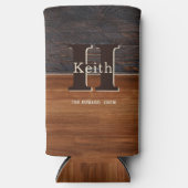 Modern Monogram Rustic Wood Tone Brown (Voorkant)