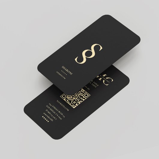 Modern Monogram S Zwart Goud Professioneel Logo Visitekaartje