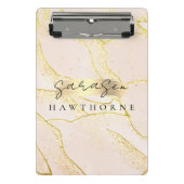 Modern Monogram Script Blush Pink Gold Folie Mini Klembord (Voorkant)