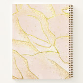 Modern Monogram Script Blush Pink Gold Folie Notitieboek (Achterkant)