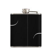 Modern Monogram Script Calligrafie Zwart Wit Heupfles (Achterkant)