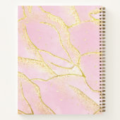 Modern Monogram Script Chic Girly Pink Gold Folie Notitieboek (Achterkant)