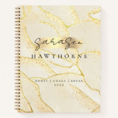Modern Monogram Script Elegant Ivoor Gold Folie Notitieboek (Voorkant)