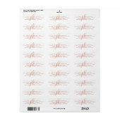 Modern Monogram Script Initialen Terracotta Etiket (Full Sheet)