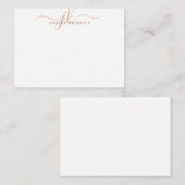 Modern Monogram Script Initialen Terracotta Notitiekaartje (Voorkant / Achterkant)