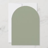 Modern Monogram Script Sage Green Arch Wedding Kaart (Achterkant)
