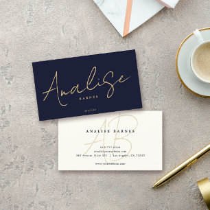 Modern Monogram Script Stijlvolle luxe Visitekaartje