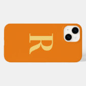 Modern Monogram Sinaasappel Case-Mate iPhone Case (Achterkant (horizontaal))
