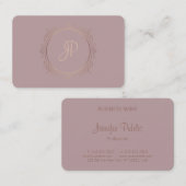 Modern Monogram Sjabloon Handgeschreven Script Visitekaartje (Voorkant / Achterkant)