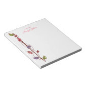 Modern Monogram Stijlvolle Boho Kleurrijke Veer Notitieblok (Schuin)