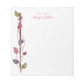 Modern Monogram Stijlvolle Boho Kleurrijke Veer Notitieblok (Voorkant)