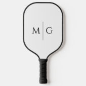 Modern Monogram Stylish Custom Classic White Pickleball Paddle (Voorkant)
