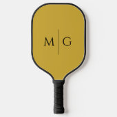 Modern Monogram Stylish Custom Metallic Gold Pickleball Paddle (Voorkant)