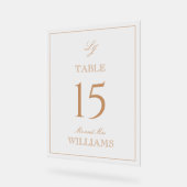 Modern Monogram Terracotta Trouwtafel Nummer Acryl Bord (Hoek)