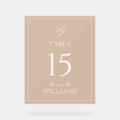 Modern Monogram Terracotta Trouwtafel Nummer Acryl Bord (Voorkant)