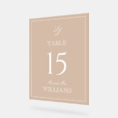 Modern Monogram Terracotta Trouwtafel Nummer Acryl Bord (Hoek)